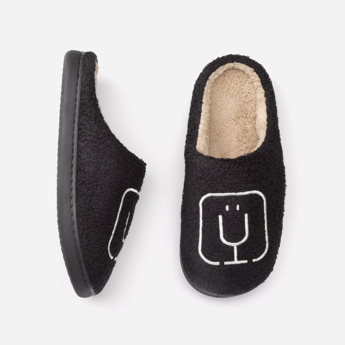 brumate-fuzzy-slippers-black-h7 apparel-slippers-above.png